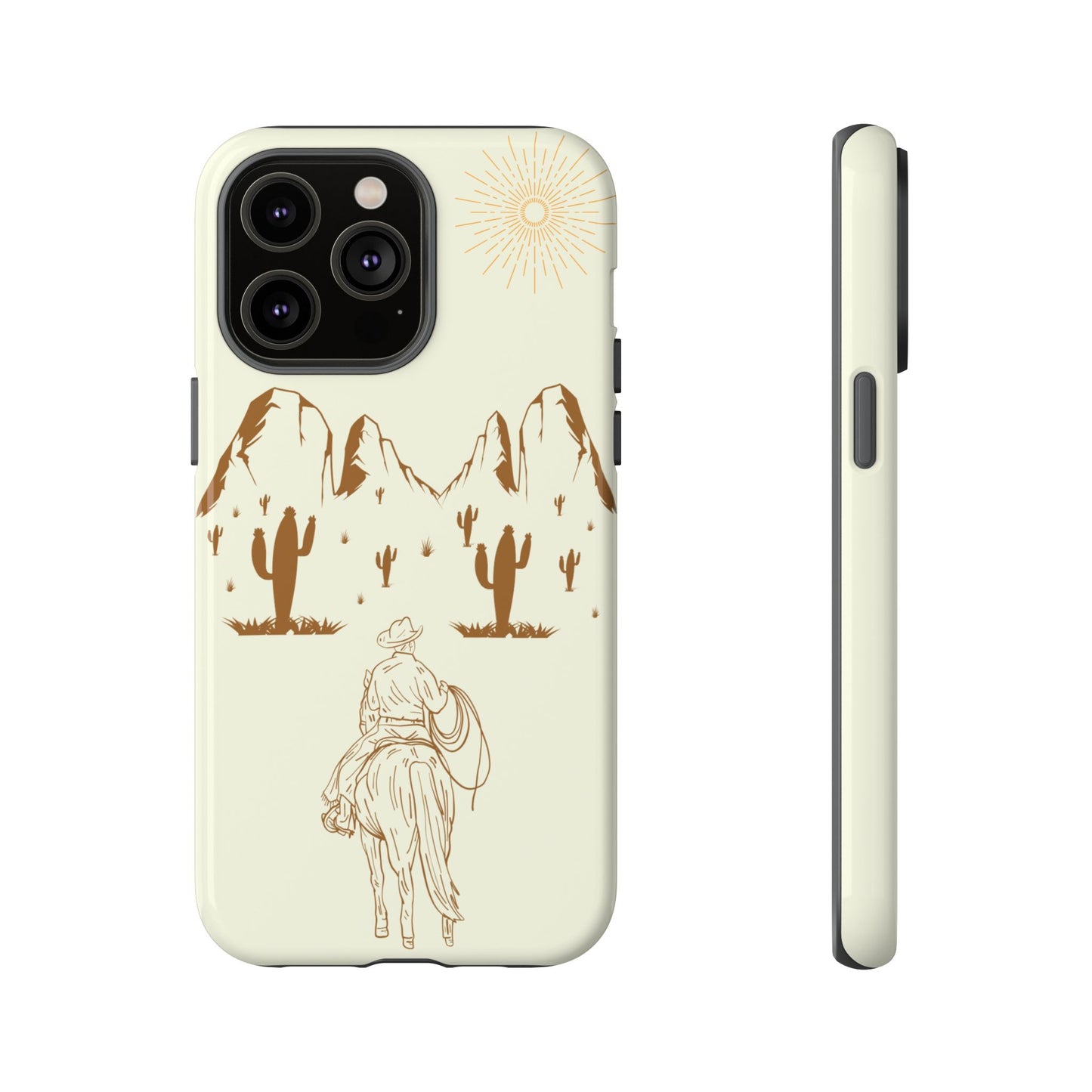 iPHONE Cowboy Riding into the Sunset Tough Phone Case