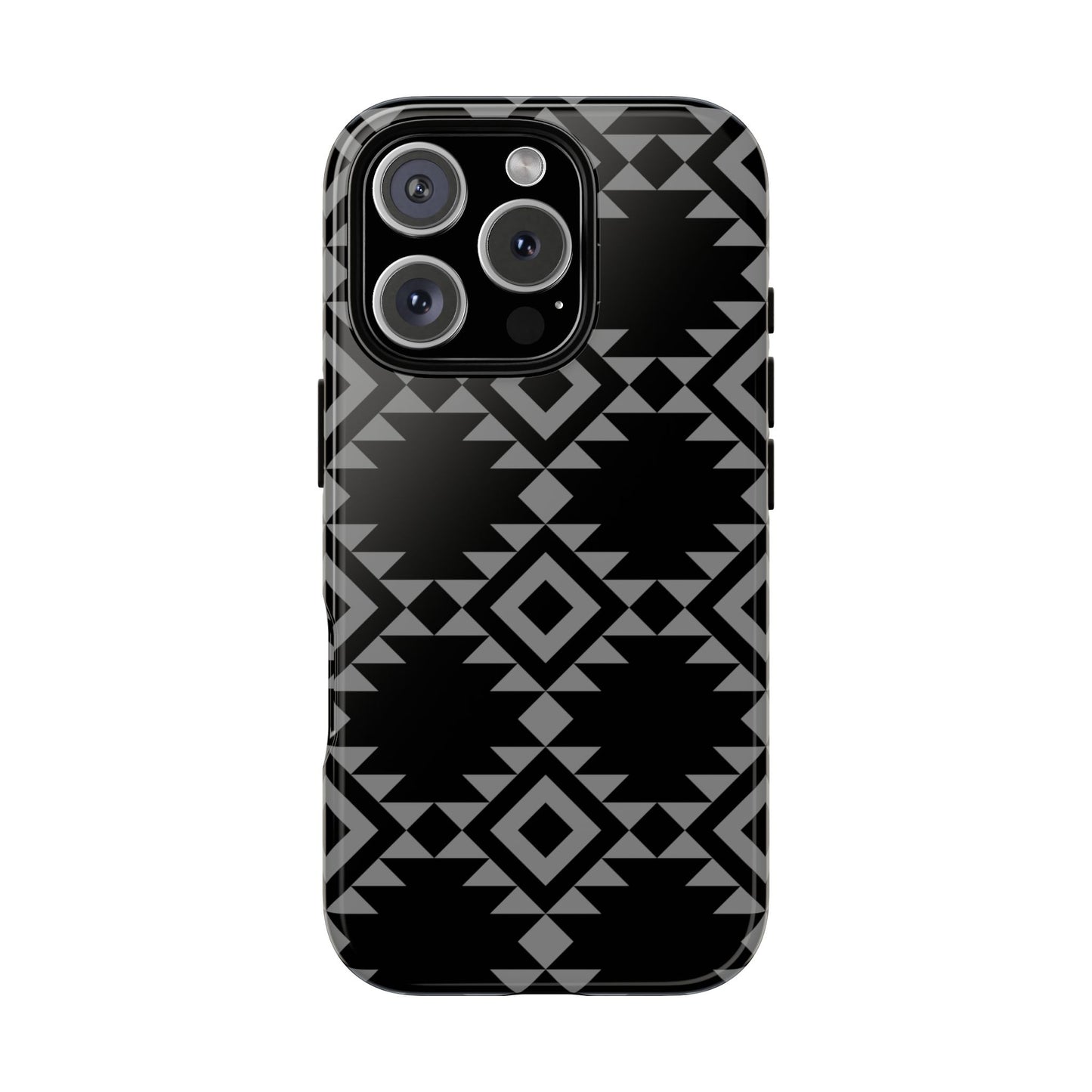 iPHONE Tribal Pattern Black and Grey Tough Phone Case | MADE FOR HIM AND HER