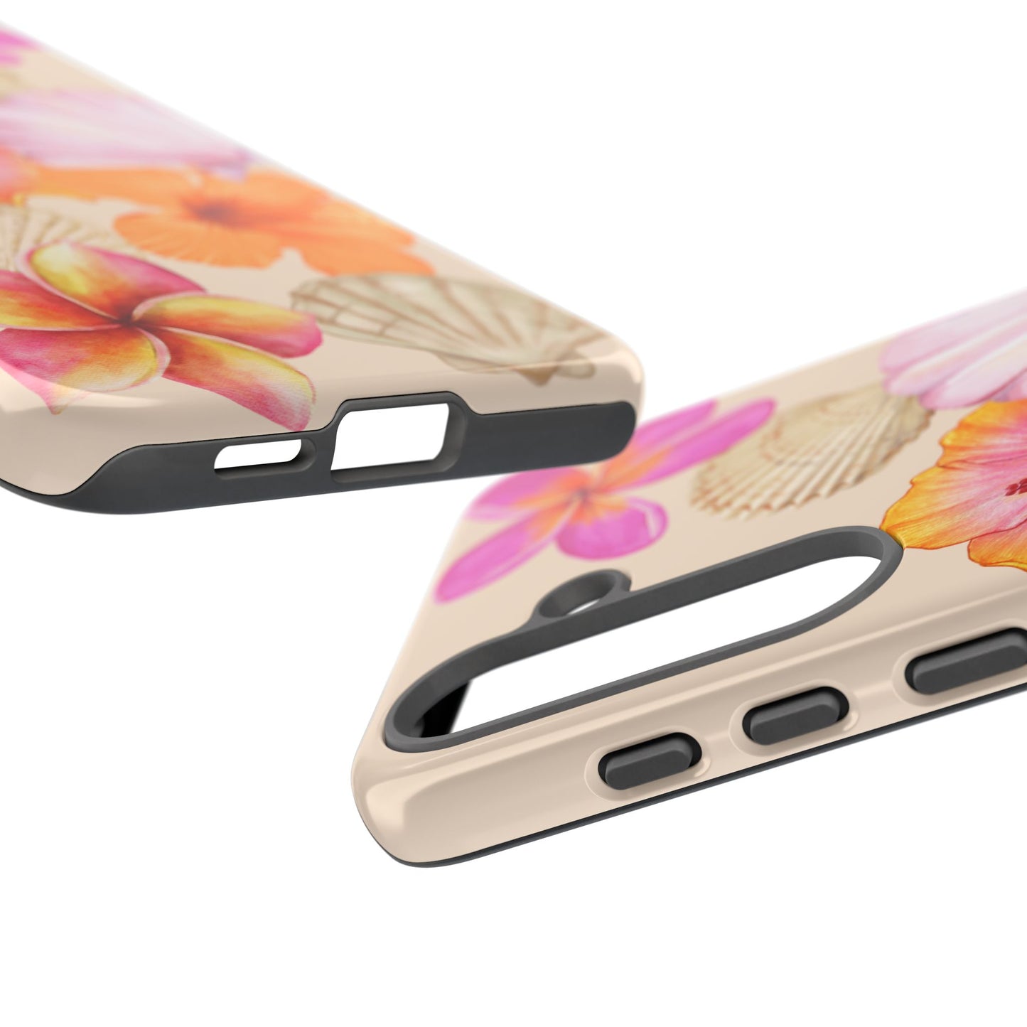 SAMSUNG Tropical Floral and Seashell Tough Phone Case l Vibrant Summer Accessory, Durable Tough Case for All Occasions