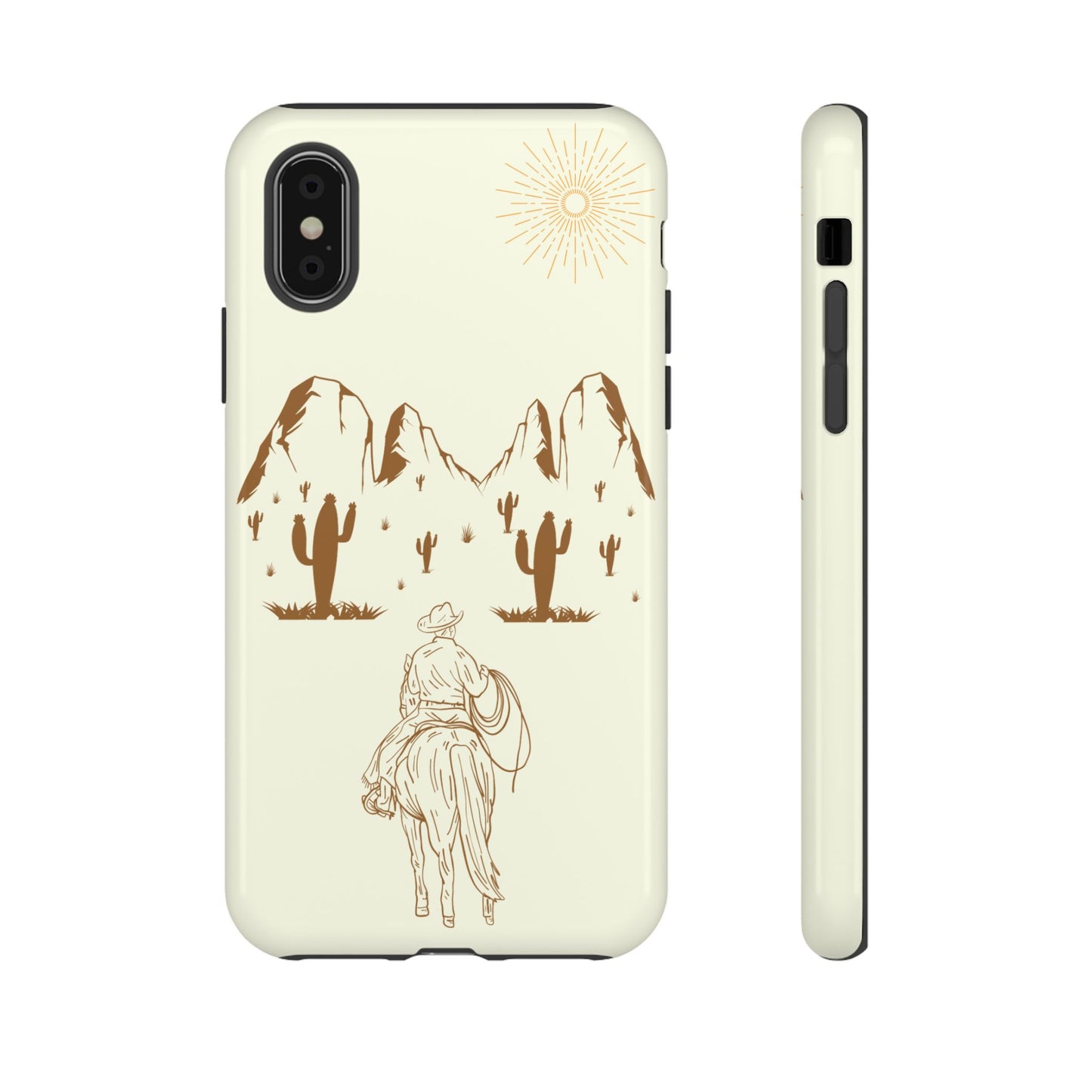 iPHONE Cowboy Riding into the Sunset Tough Phone Case