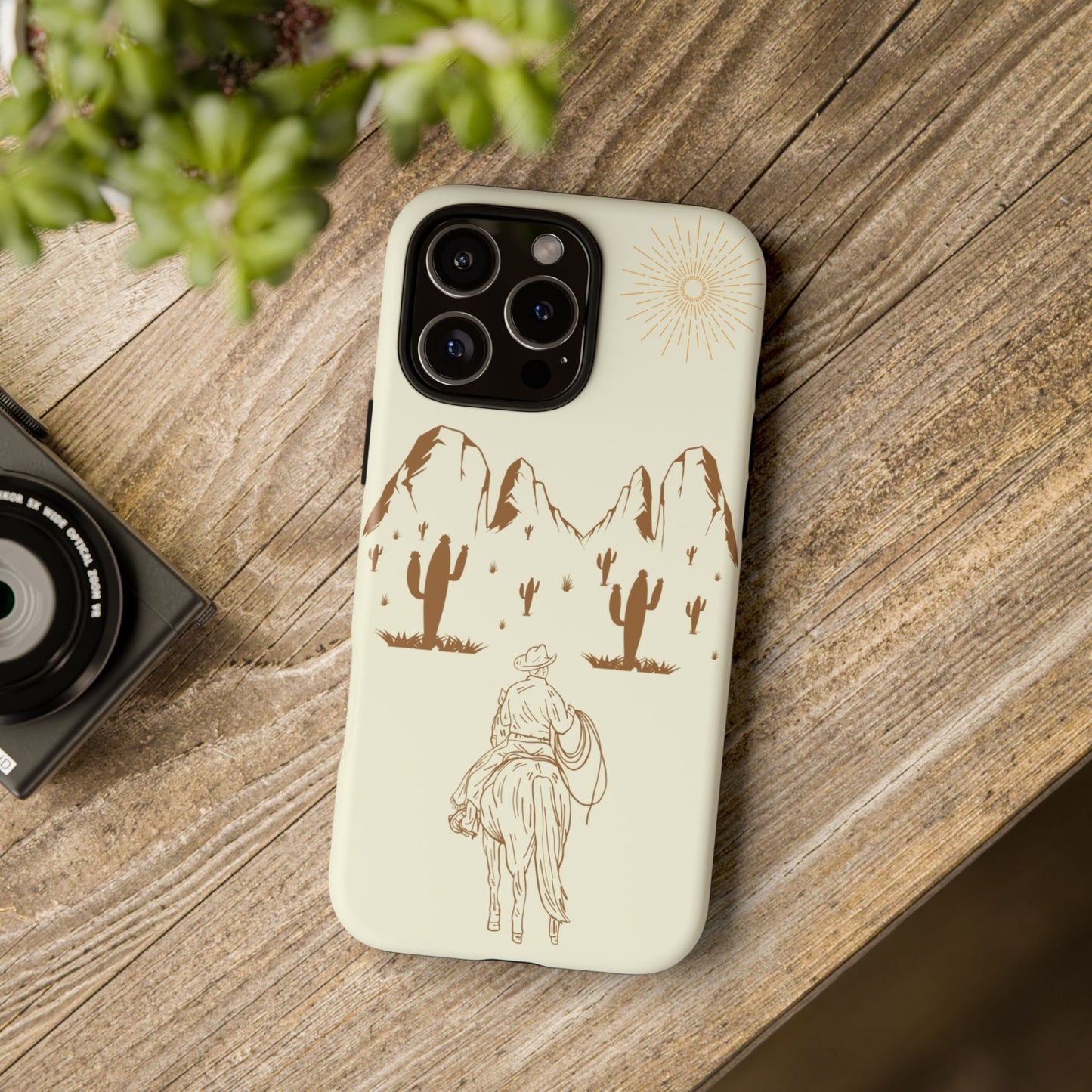 iPHONE Cowboy Riding into the Sunset Tough Phone Case
