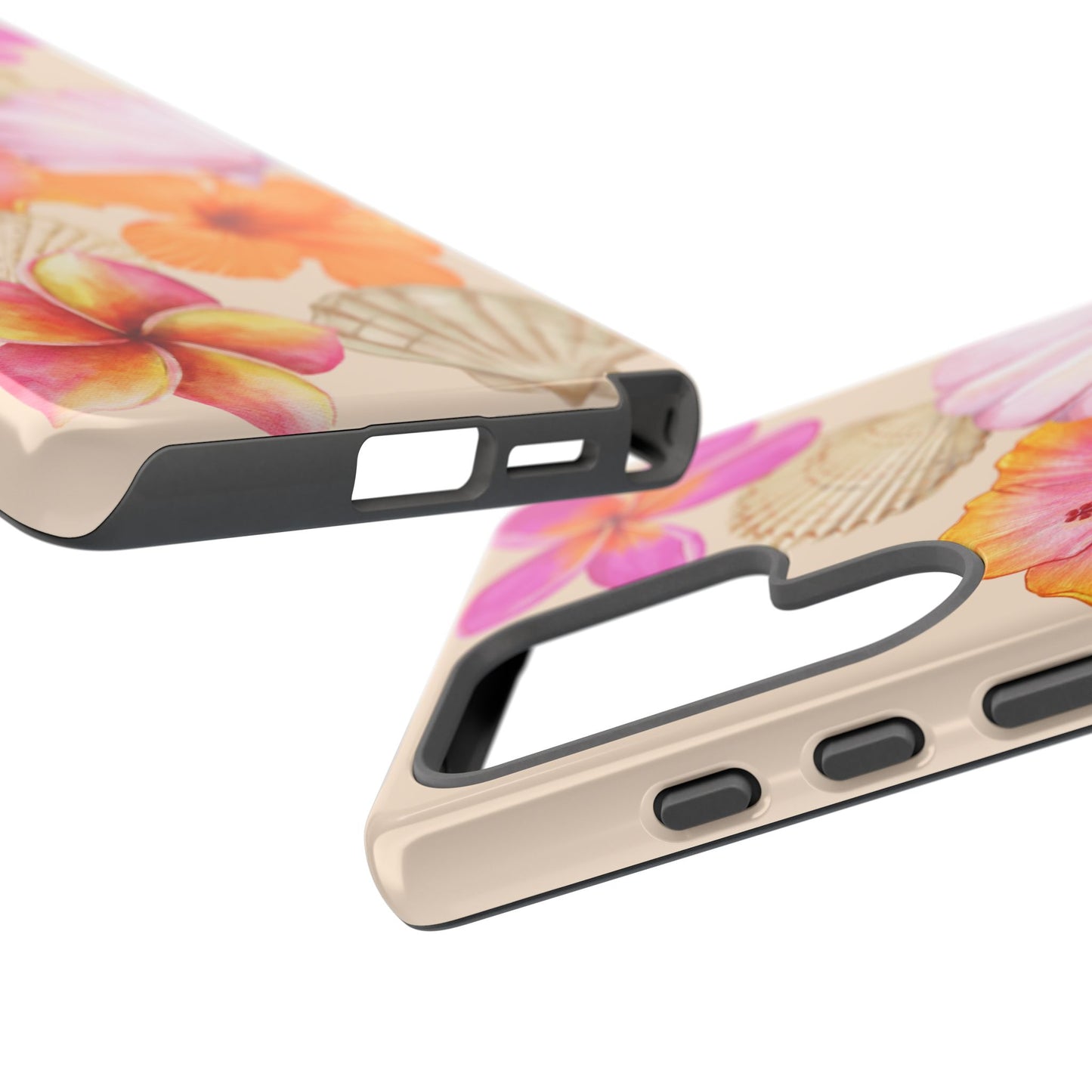 SAMSUNG Tropical Floral and Seashell Tough Phone Case l Vibrant Summer Accessory, Durable Tough Case for All Occasions