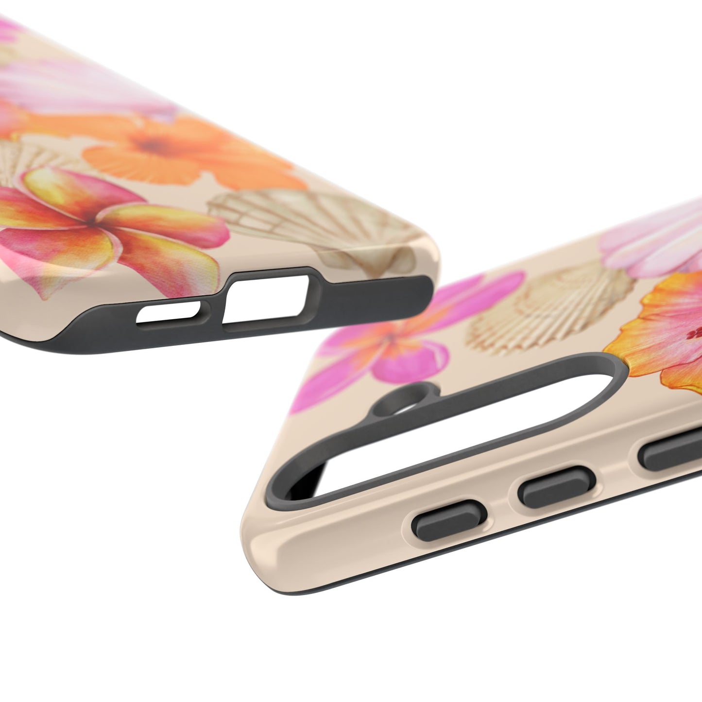 SAMSUNG Tropical Floral and Seashell Tough Phone Case l Vibrant Summer Accessory, Durable Tough Case for All Occasions