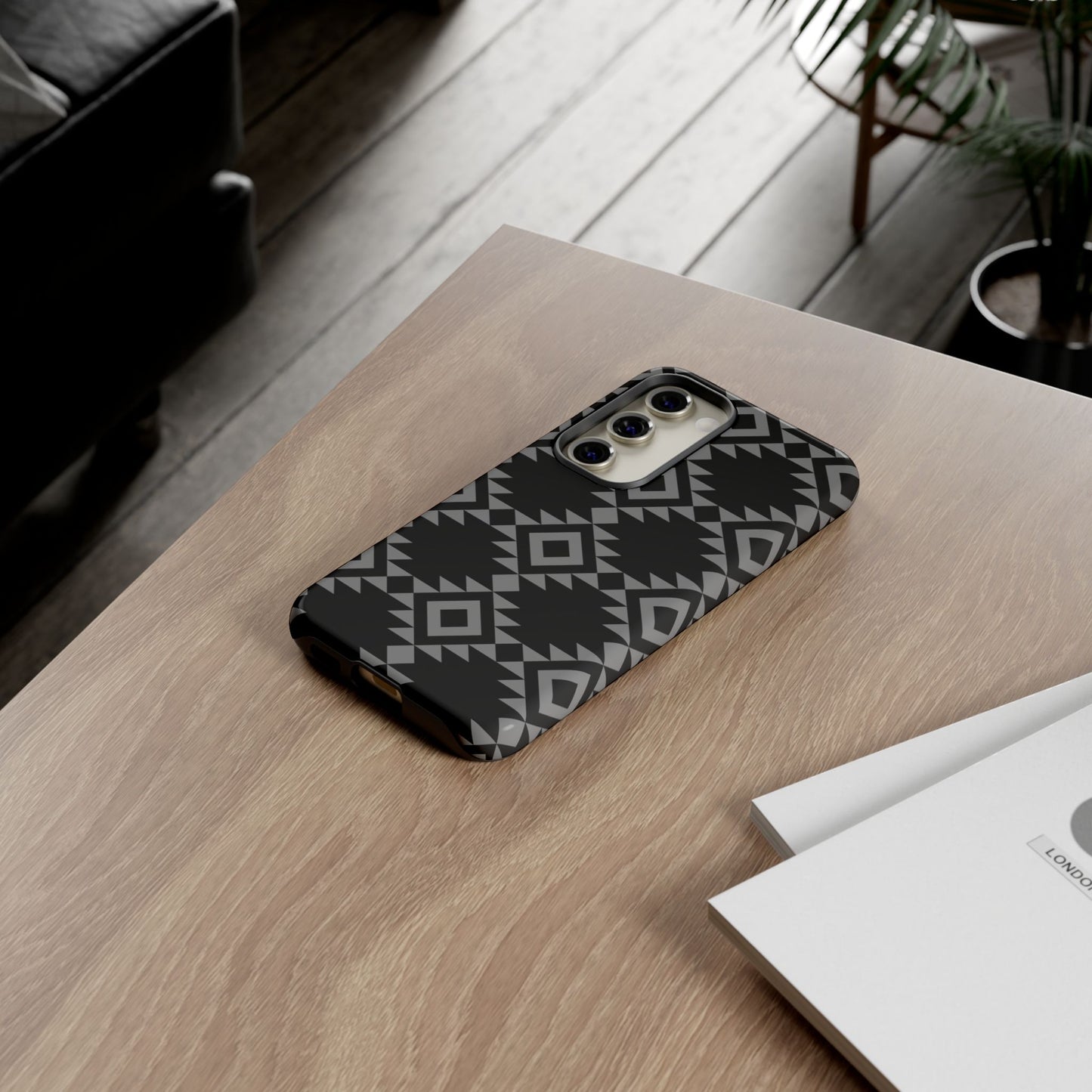 SAMSUNG Tribal Pattern Black and Grey Tough Phone Case | MADE FOR HIM AND HER
