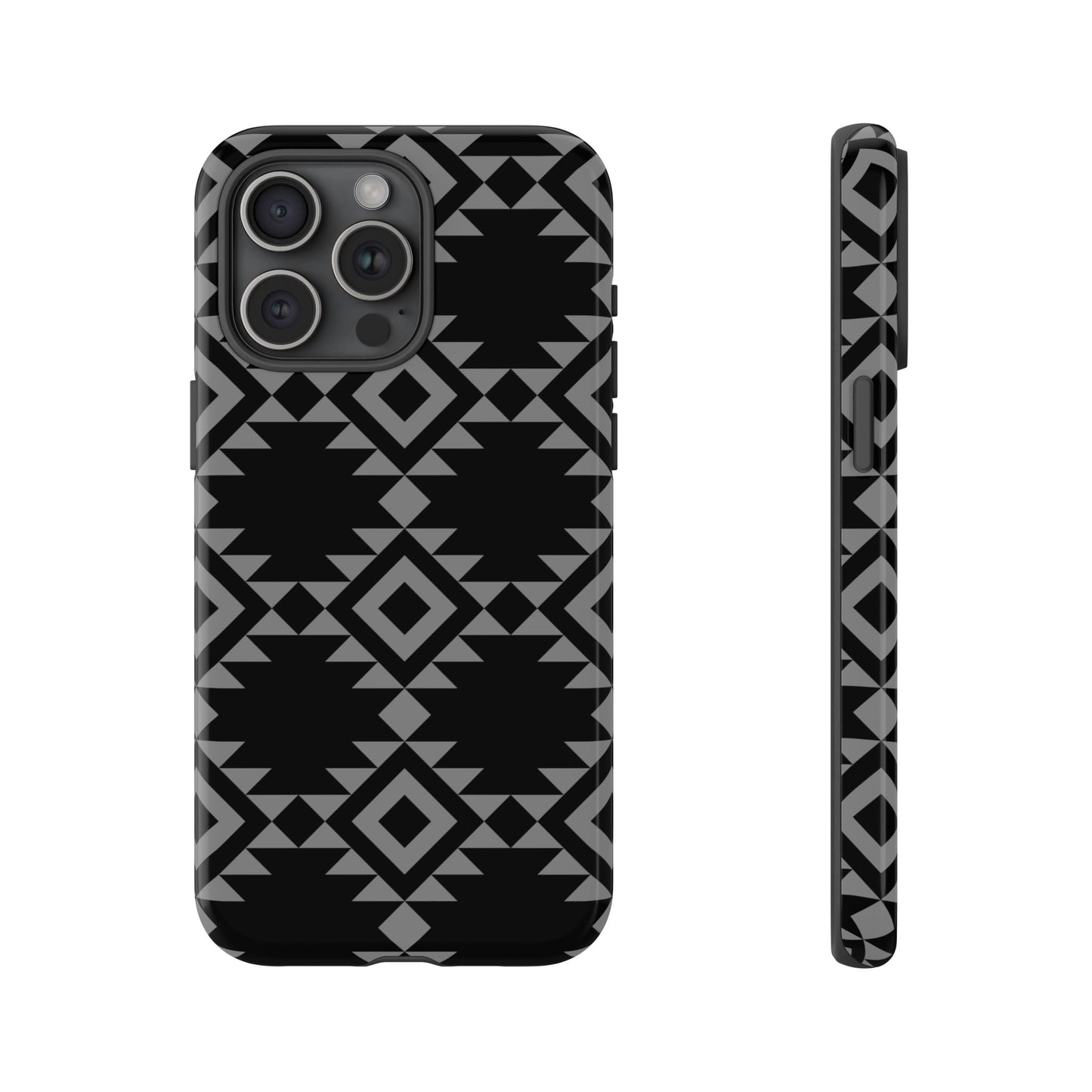 iPHONE Tribal Pattern Black and Grey Tough Phone Case | MADE FOR HIM AND HER