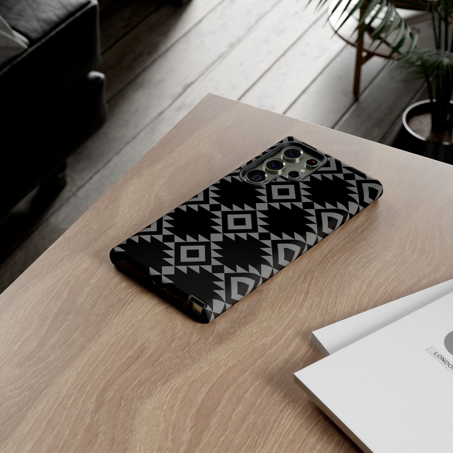 SAMSUNG Tribal Pattern Black and Grey Tough Phone Case | MADE FOR HIM AND HER