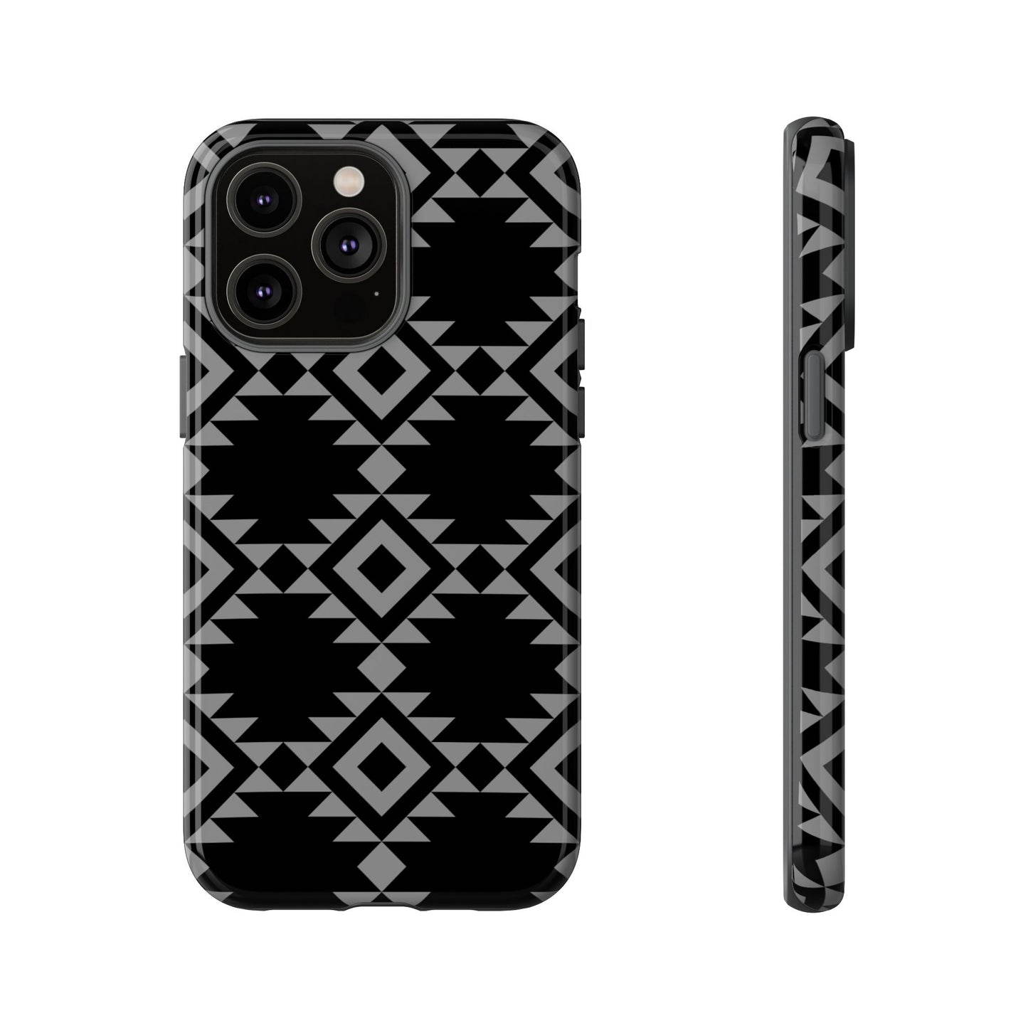 iPHONE Tribal Pattern Black and Grey Tough Phone Case | MADE FOR HIM AND HER