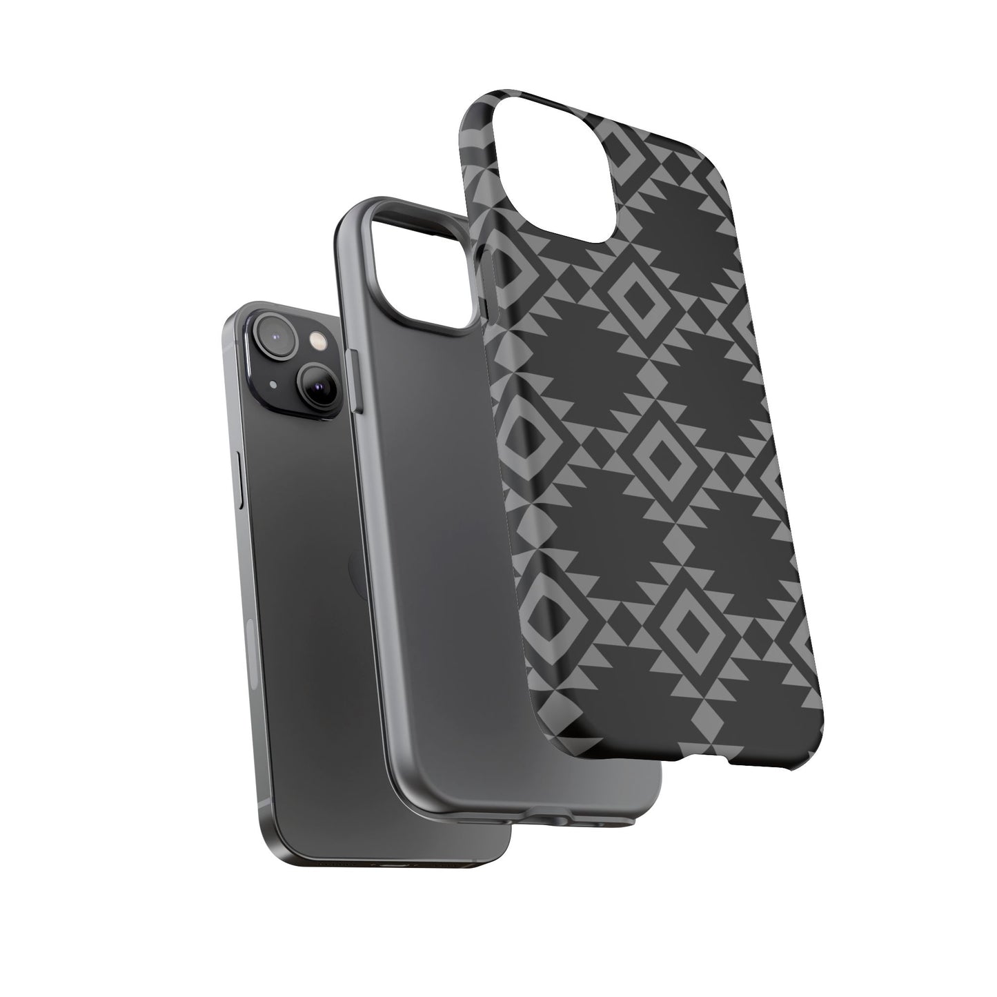 iPHONE Tribal Pattern Black and Grey Tough Phone Case | MADE FOR HIM AND HER