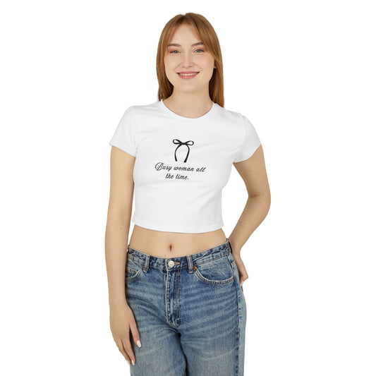 Busy Woman Baby Tee - Stylish Women's Cropped T-Shirt for Everyday Wear