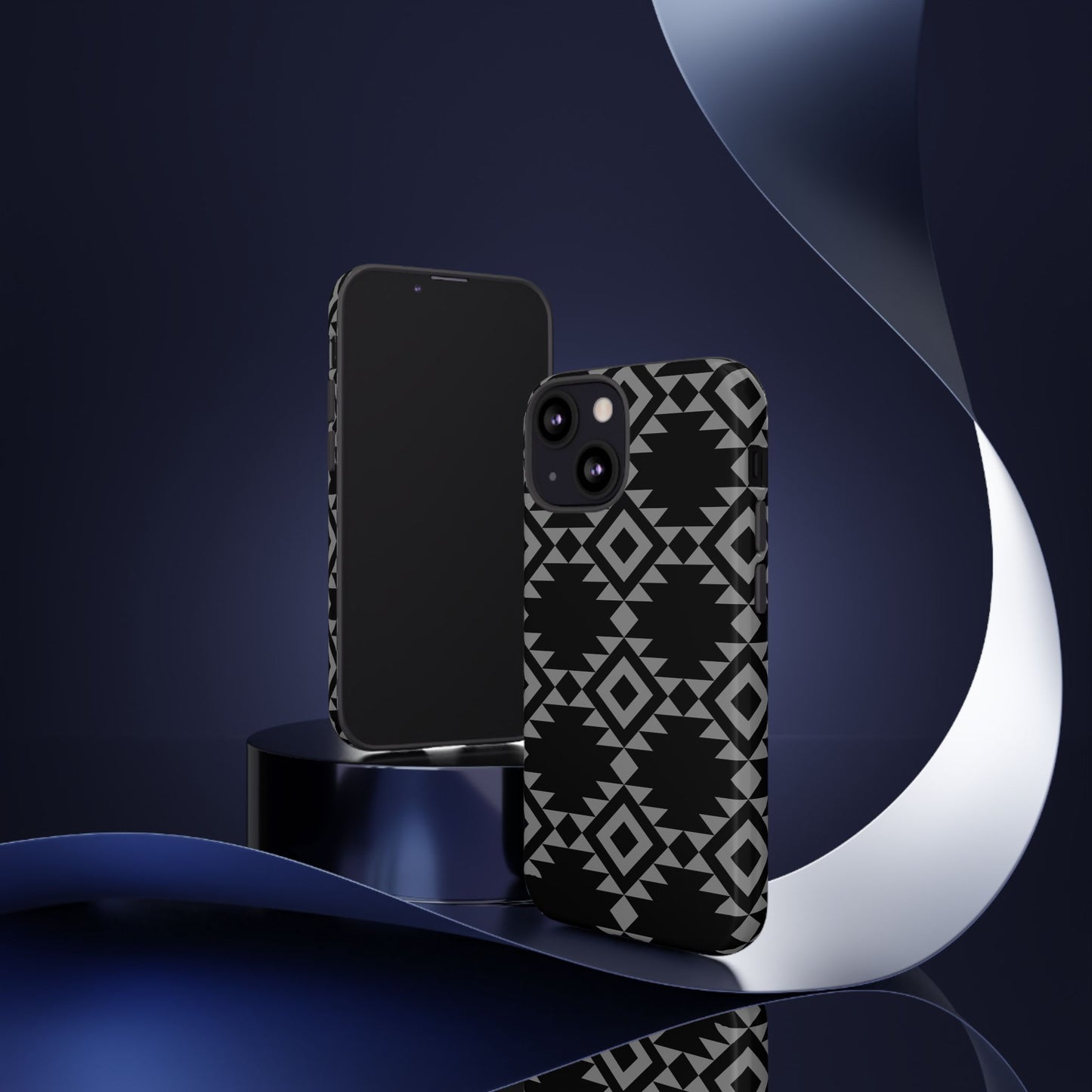 iPHONE Tribal Pattern Black and Grey Tough Phone Case | MADE FOR HIM AND HER