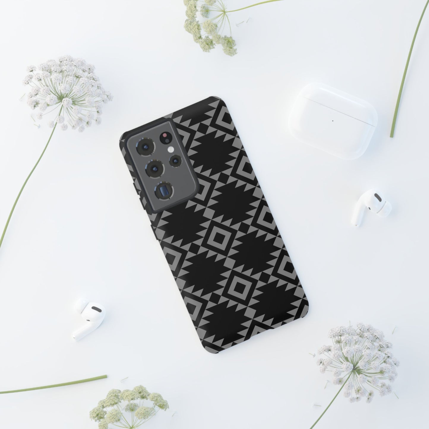 SAMSUNG Tribal Pattern Black and Grey Tough Phone Case | MADE FOR HIM AND HER