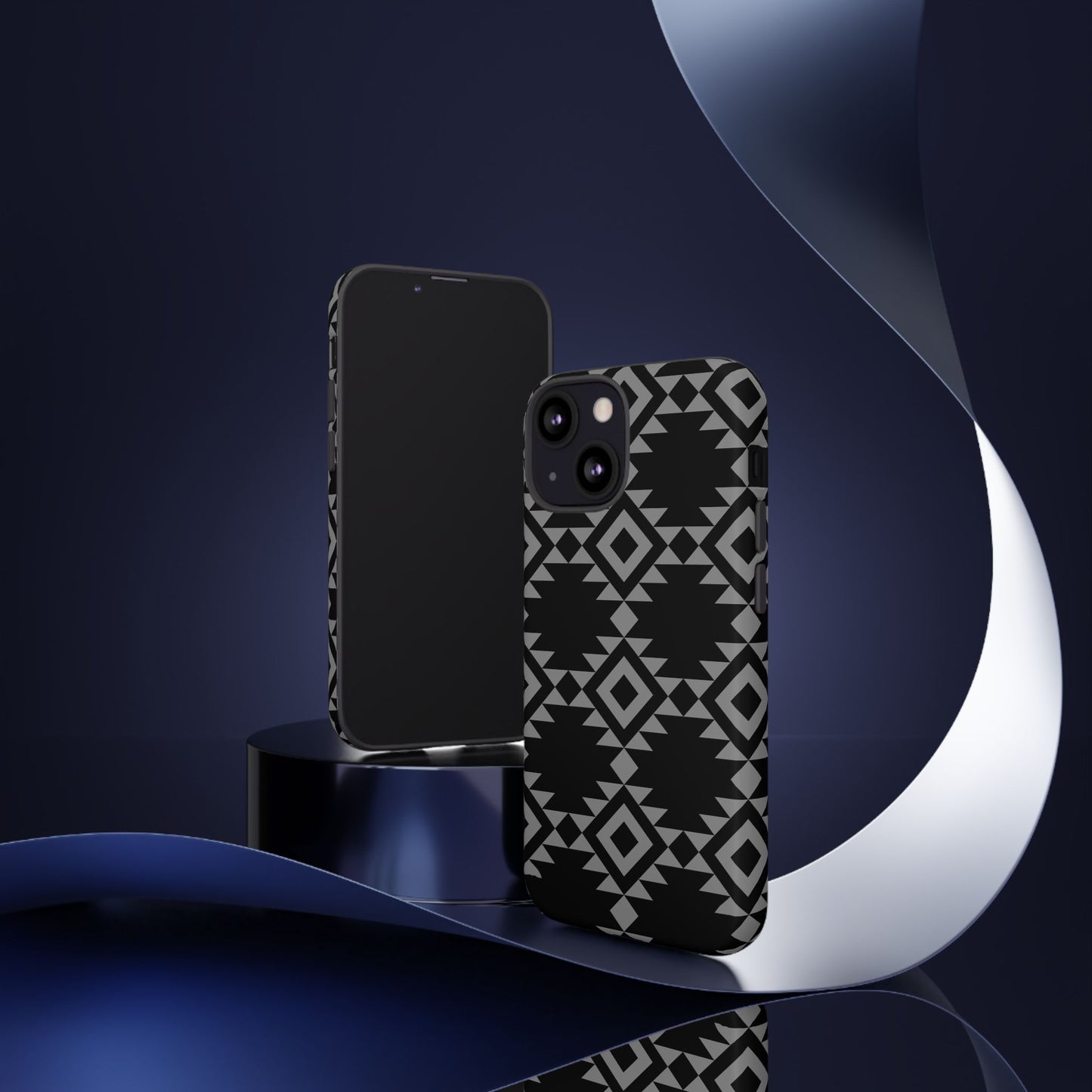 iPHONE Tribal Pattern Black and Grey Tough Phone Case | MADE FOR HIM AND HER