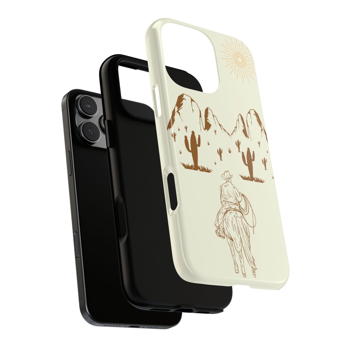 iPHONE Cowboy Riding into the Sunset Tough Phone Case