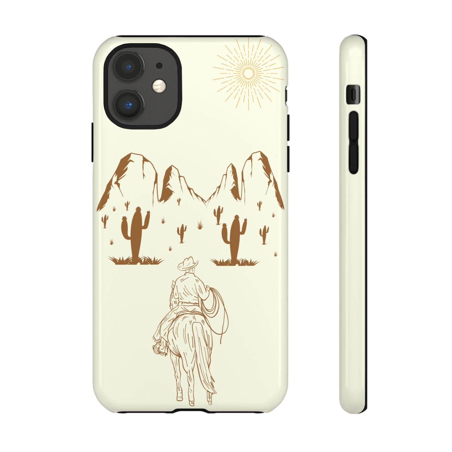 iPHONE Cowboy Riding into the Sunset Tough Phone Case
