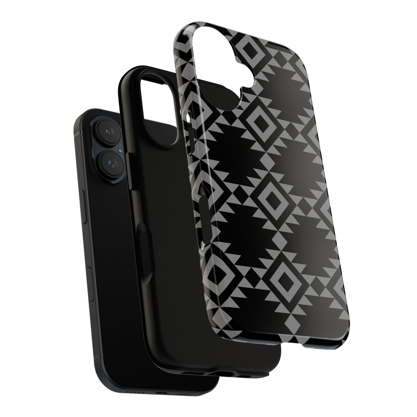iPHONE Tribal Pattern Black and Grey Tough Phone Case | MADE FOR HIM AND HER