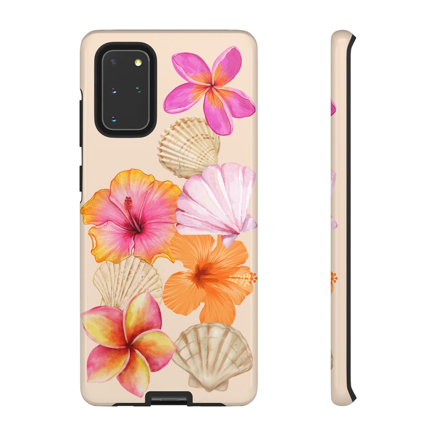 SAMSUNG Tropical Floral and Seashell Tough Phone Case l Vibrant Summer Accessory, Durable Tough Case for All Occasions