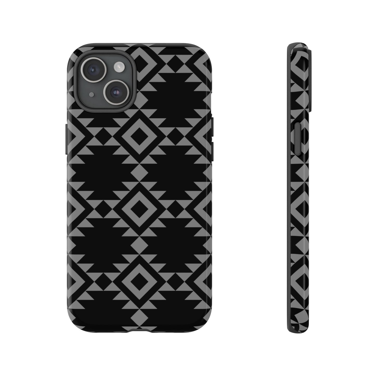 iPHONE Tribal Pattern Black and Grey Tough Phone Case | MADE FOR HIM AND HER