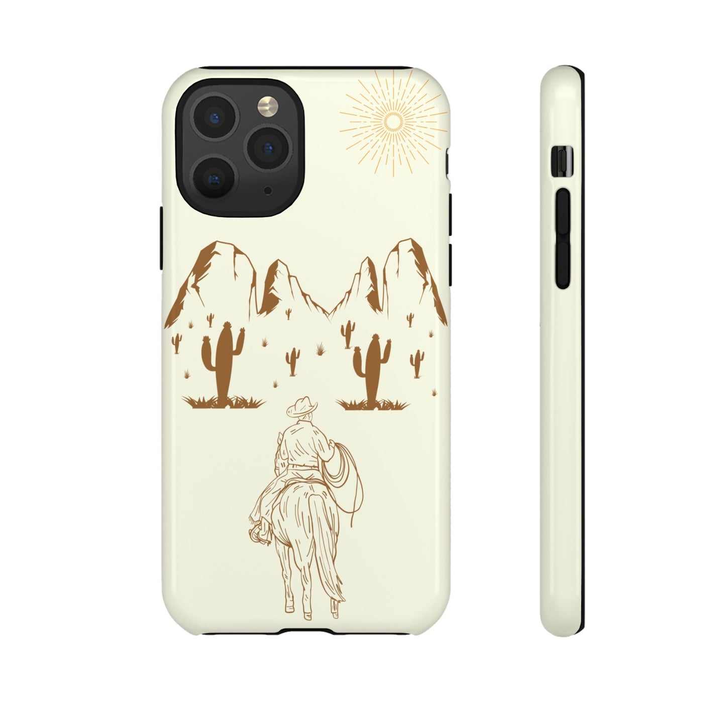 iPHONE Cowboy Riding into the Sunset Tough Phone Case