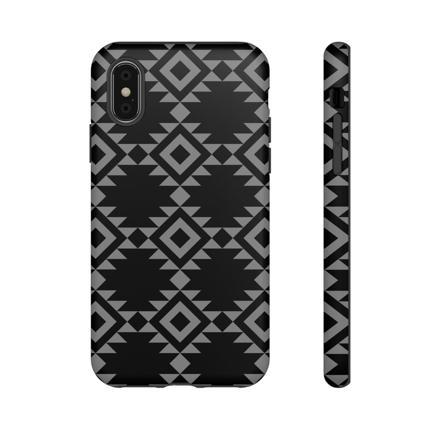 iPHONE Tribal Pattern Black and Grey Tough Phone Case | MADE FOR HIM AND HER