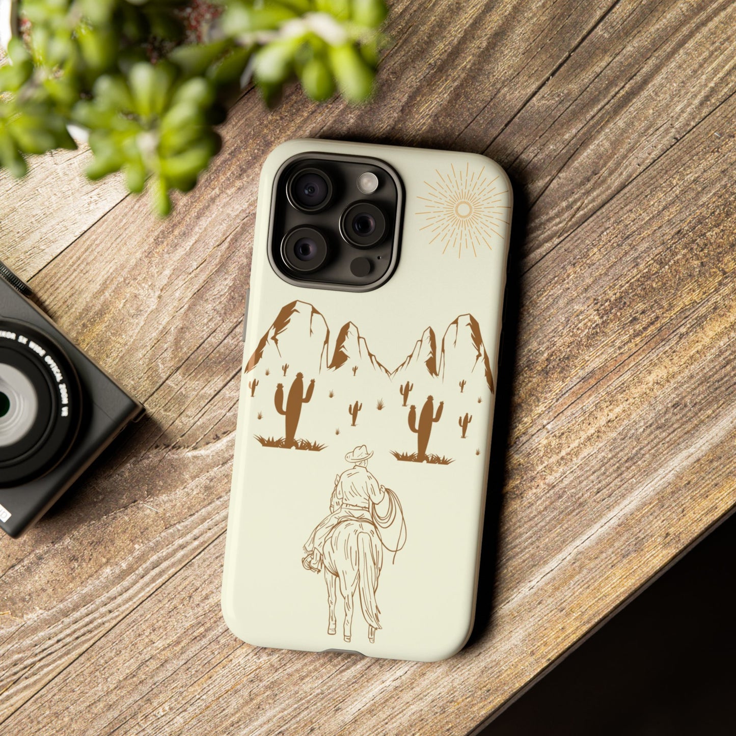 iPHONE Cowboy Riding into the Sunset Tough Phone Case