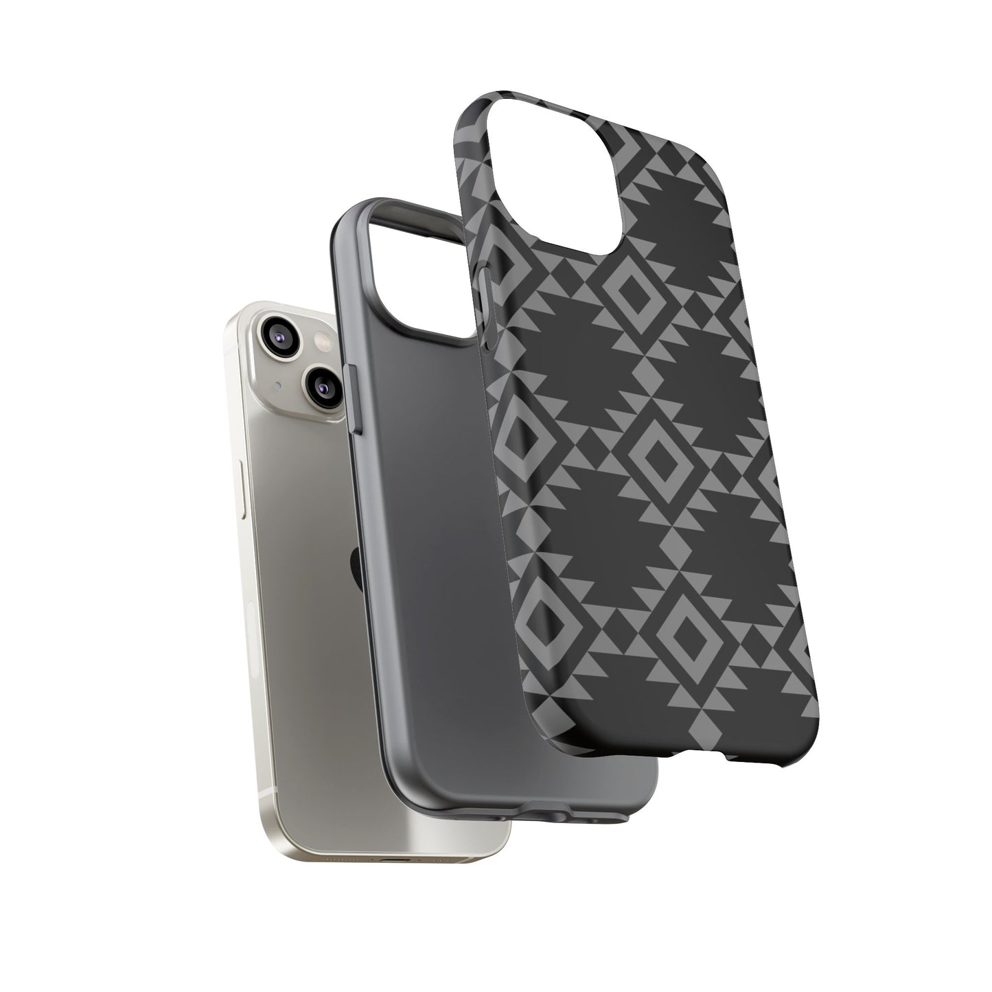iPHONE Tribal Pattern Black and Grey Tough Phone Case | MADE FOR HIM AND HER