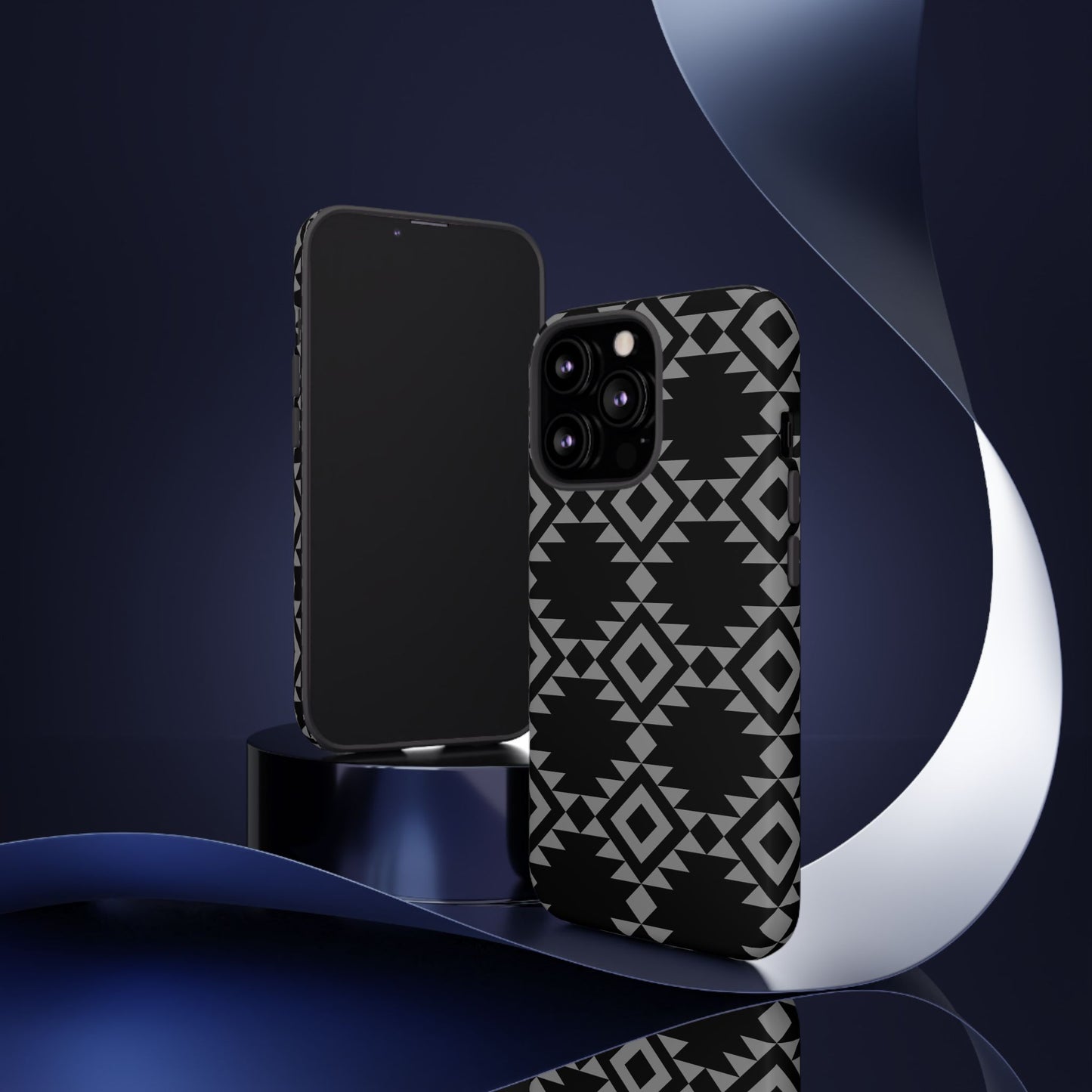 iPHONE Tribal Pattern Black and Grey Tough Phone Case | MADE FOR HIM AND HER