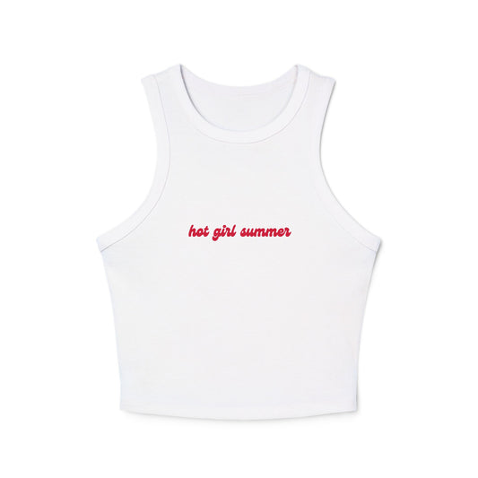 "Hot Girl Summer" Micro Rib Racer Tank Top | Trendy Summer Apparel