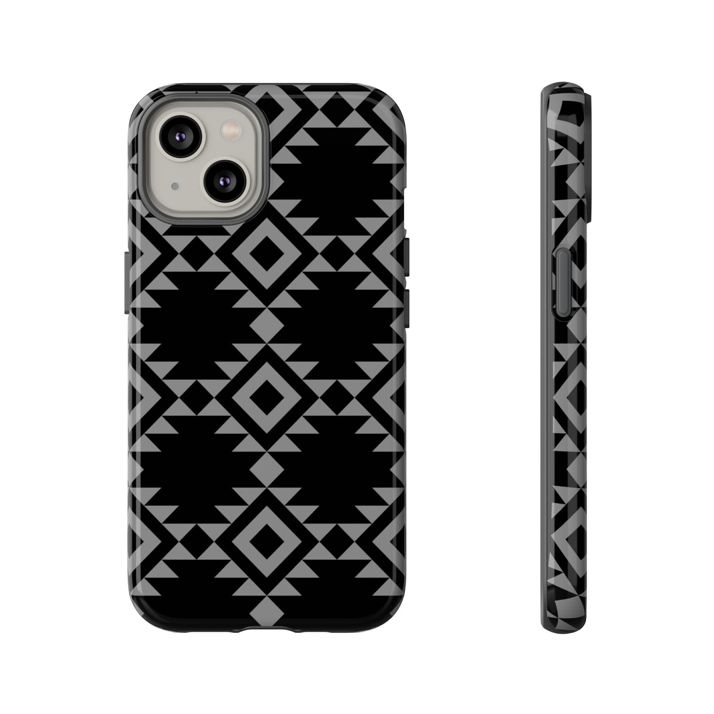iPHONE Tribal Pattern Black and Grey Tough Phone Case | MADE FOR HIM AND HER
