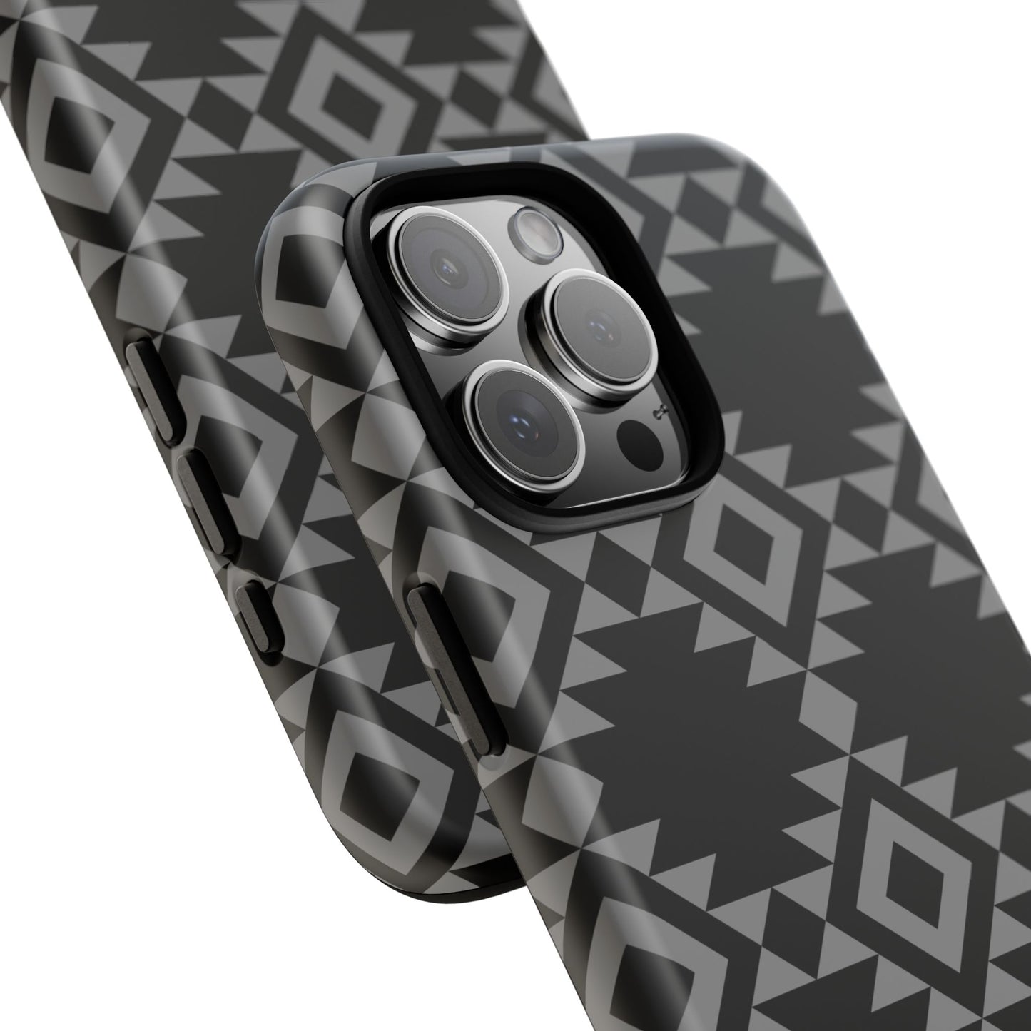 iPHONE Tribal Pattern Black and Grey Tough Phone Case | MADE FOR HIM AND HER