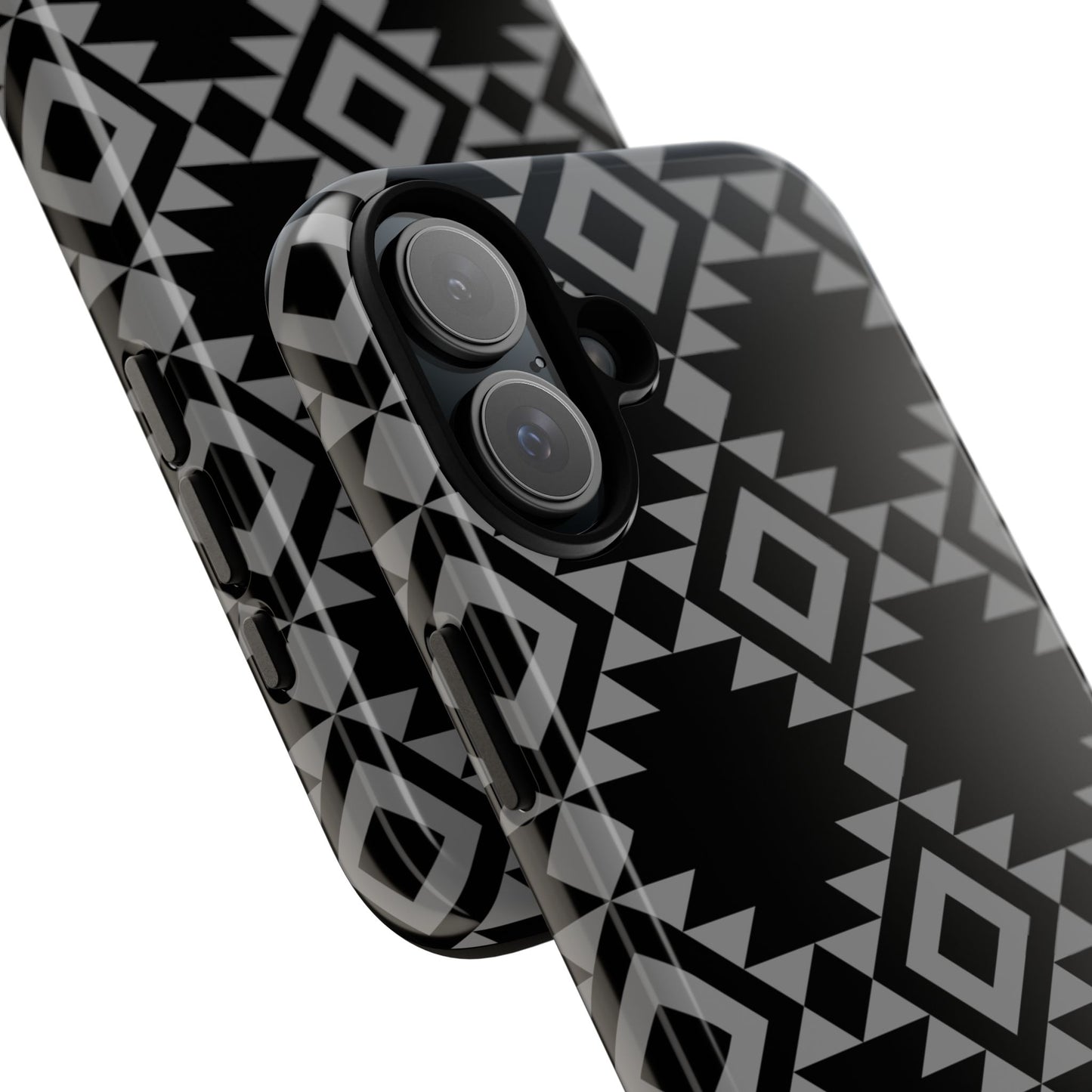 iPHONE Tribal Pattern Black and Grey Tough Phone Case | MADE FOR HIM AND HER