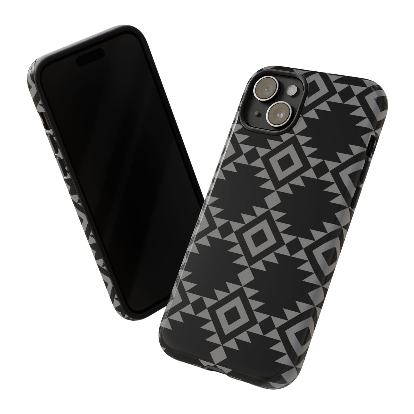 iPHONE Tribal Pattern Black and Grey Tough Phone Case | MADE FOR HIM AND HER