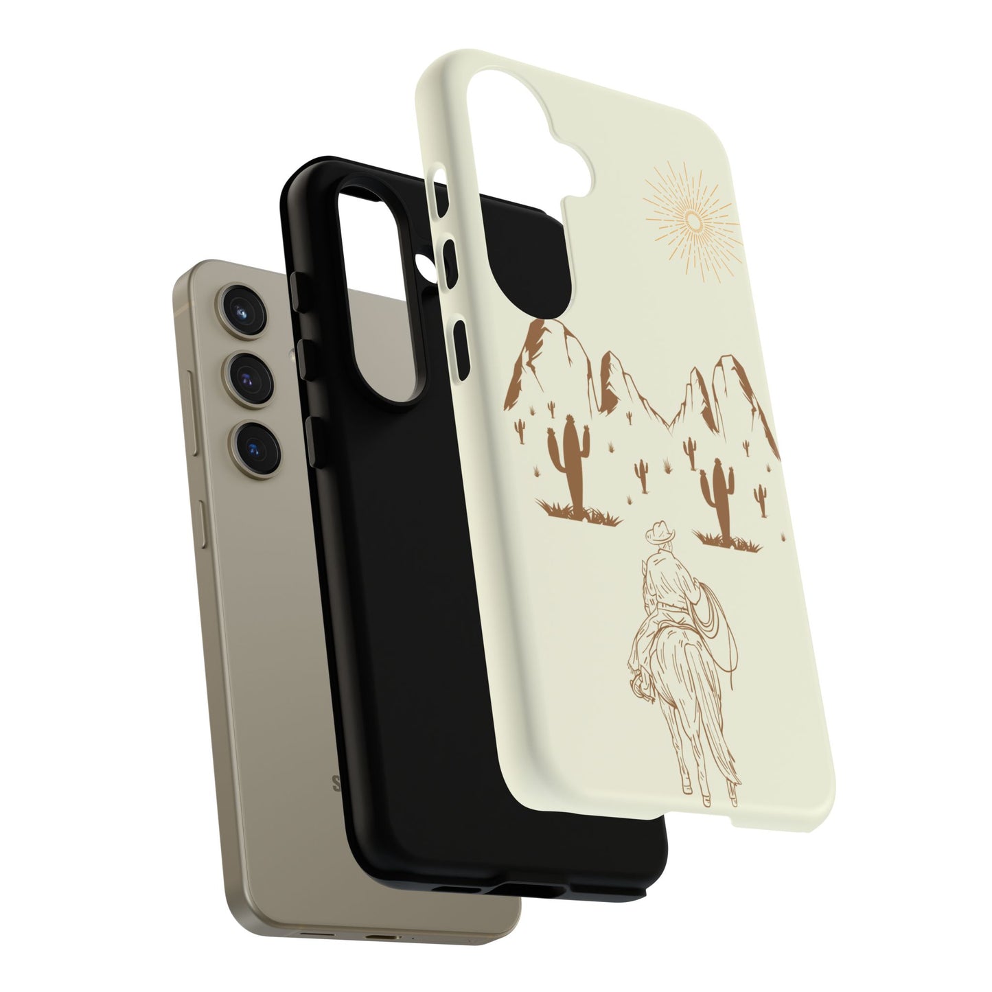 SAMSUNG Cowboy Riding into the Sunset Tough Phone Case