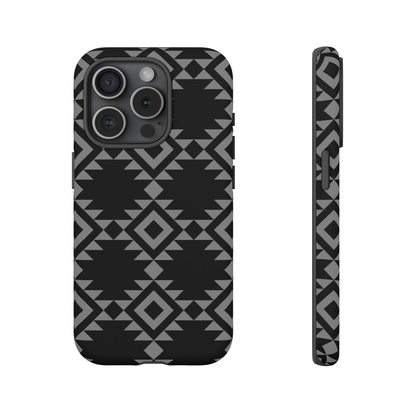 iPHONE Tribal Pattern Black and Grey Tough Phone Case | MADE FOR HIM AND HER
