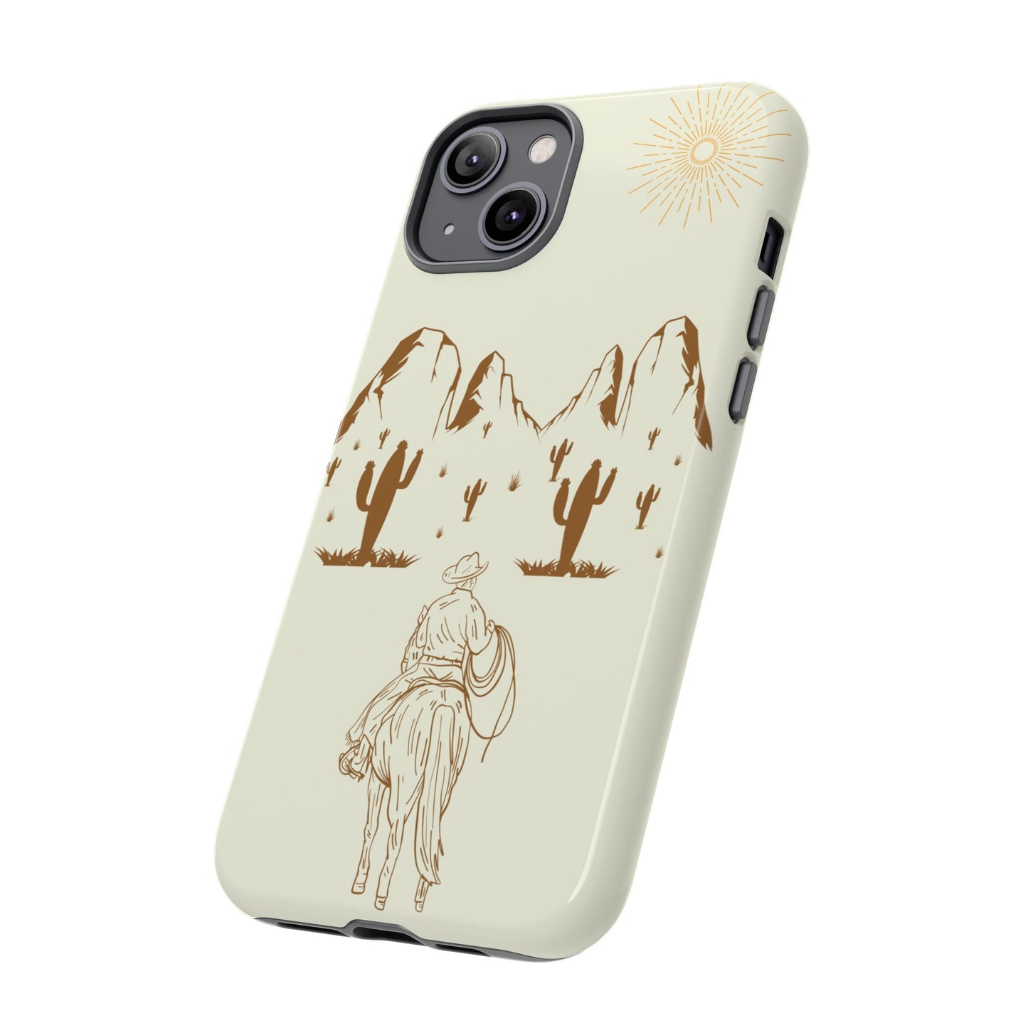 iPHONE Cowboy Riding into the Sunset Tough Phone Case