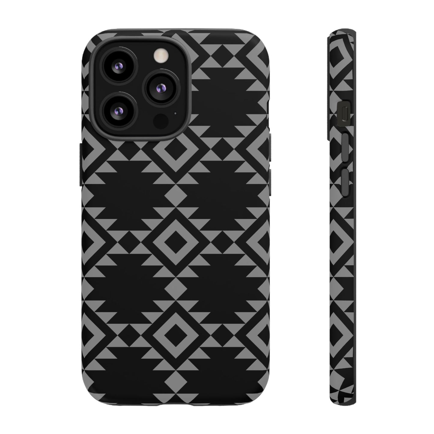 iPHONE Tribal Pattern Black and Grey Tough Phone Case | MADE FOR HIM AND HER