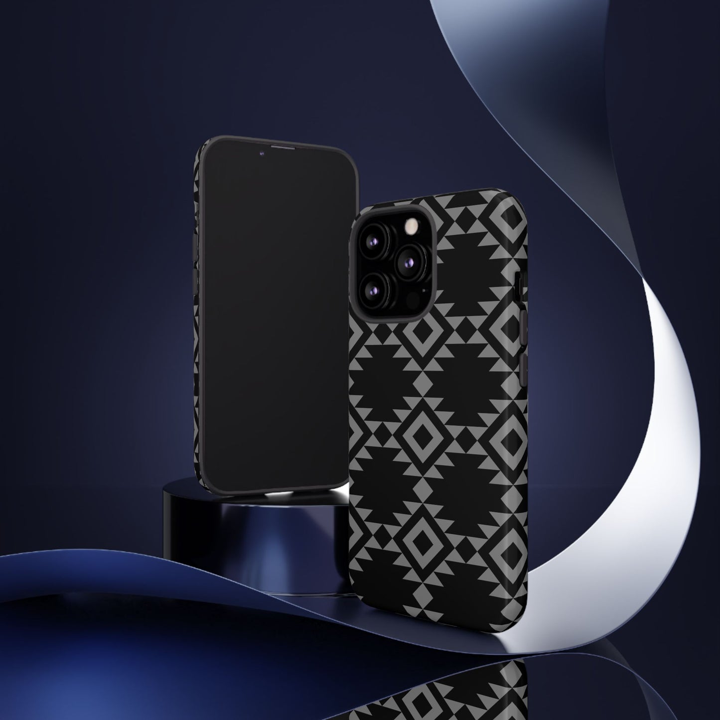 iPHONE Tribal Pattern Black and Grey Tough Phone Case | MADE FOR HIM AND HER