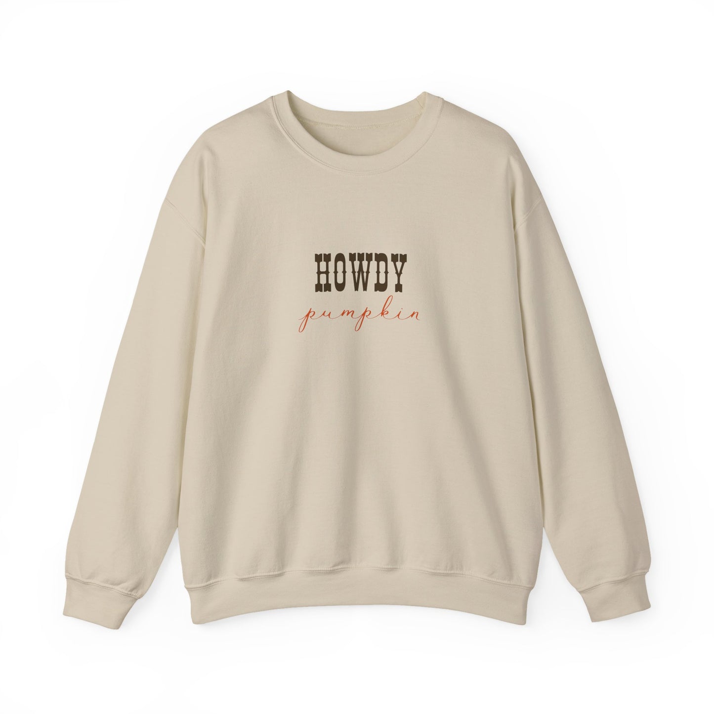 Howdy Pumpkin Crewneck Sweatshirt, Unisex Fall Sweatshirt, Cozy Autumn Apparel, Thanksgiving Gift, Casual Layer