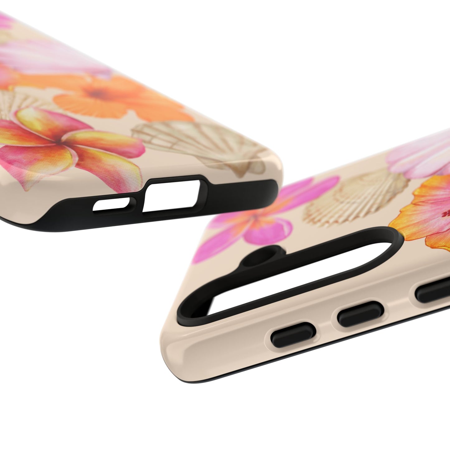 SAMSUNG Tropical Floral and Seashell Tough Phone Case l Vibrant Summer Accessory, Durable Tough Case for All Occasions