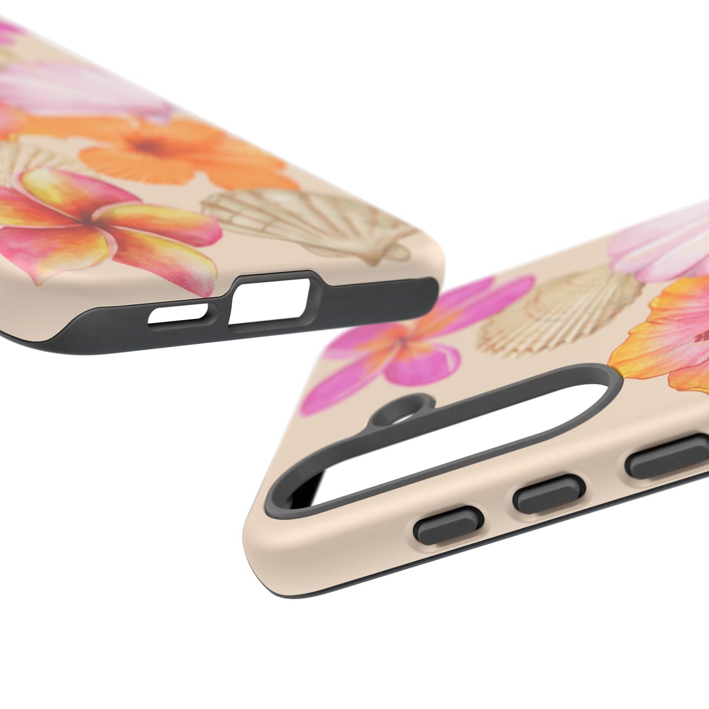 SAMSUNG Tropical Floral and Seashell Tough Phone Case l Vibrant Summer Accessory, Durable Tough Case for All Occasions
