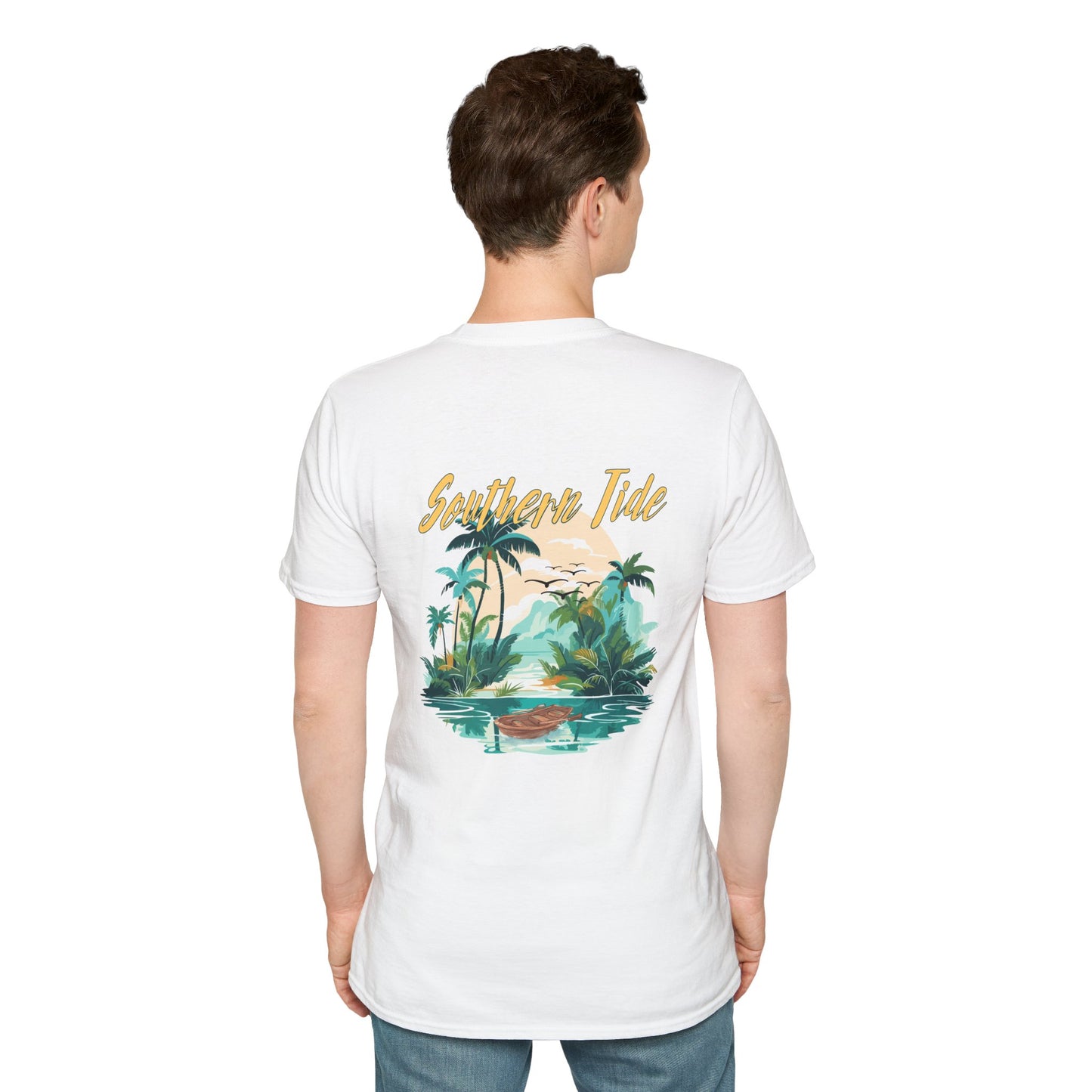 "Southern Tide" Tropical T-Shirt l Unisex Softstyle Tee, Summer Apparel