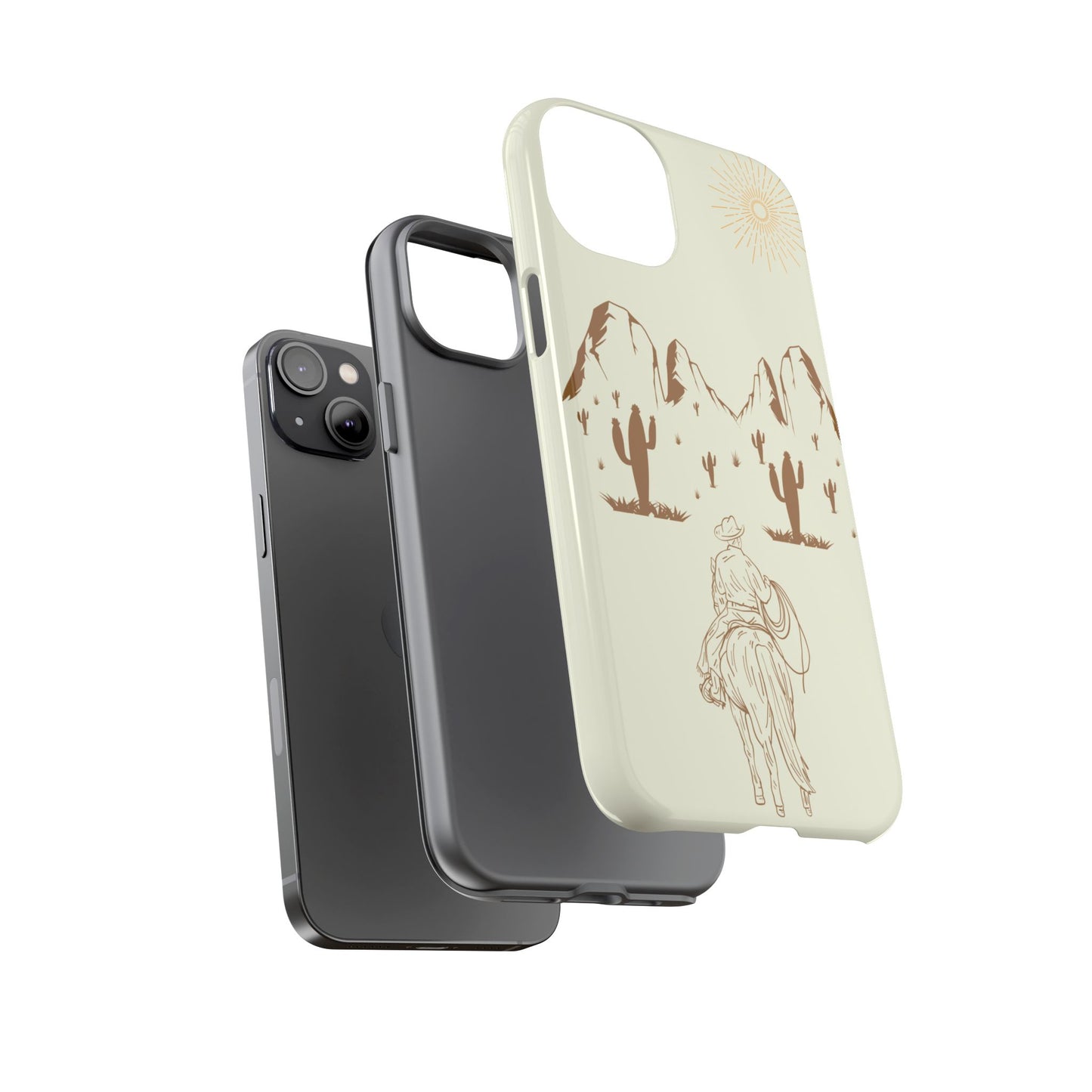 iPHONE Cowboy Riding into the Sunset Tough Phone Case