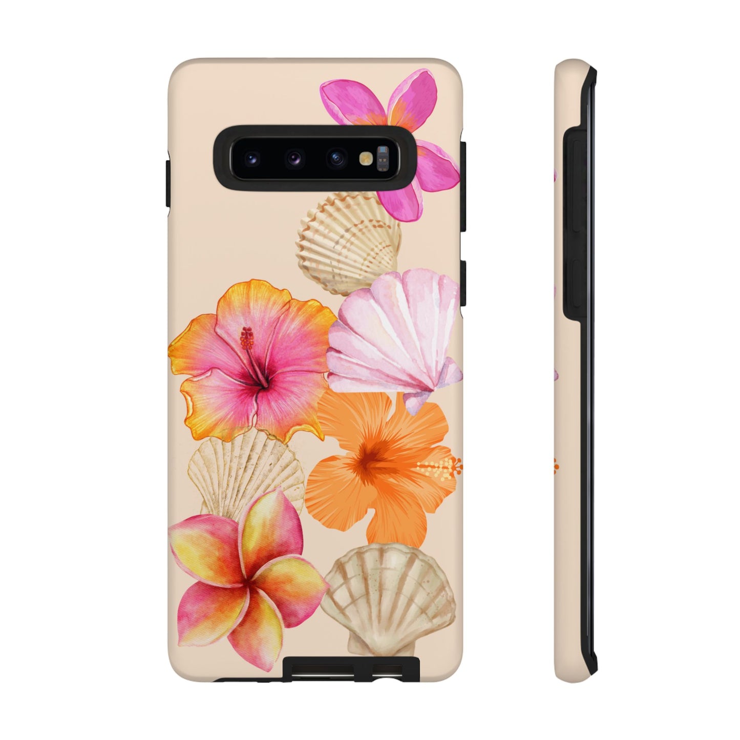 SAMSUNG Tropical Floral and Seashell Tough Phone Case l Vibrant Summer Accessory, Durable Tough Case for All Occasions