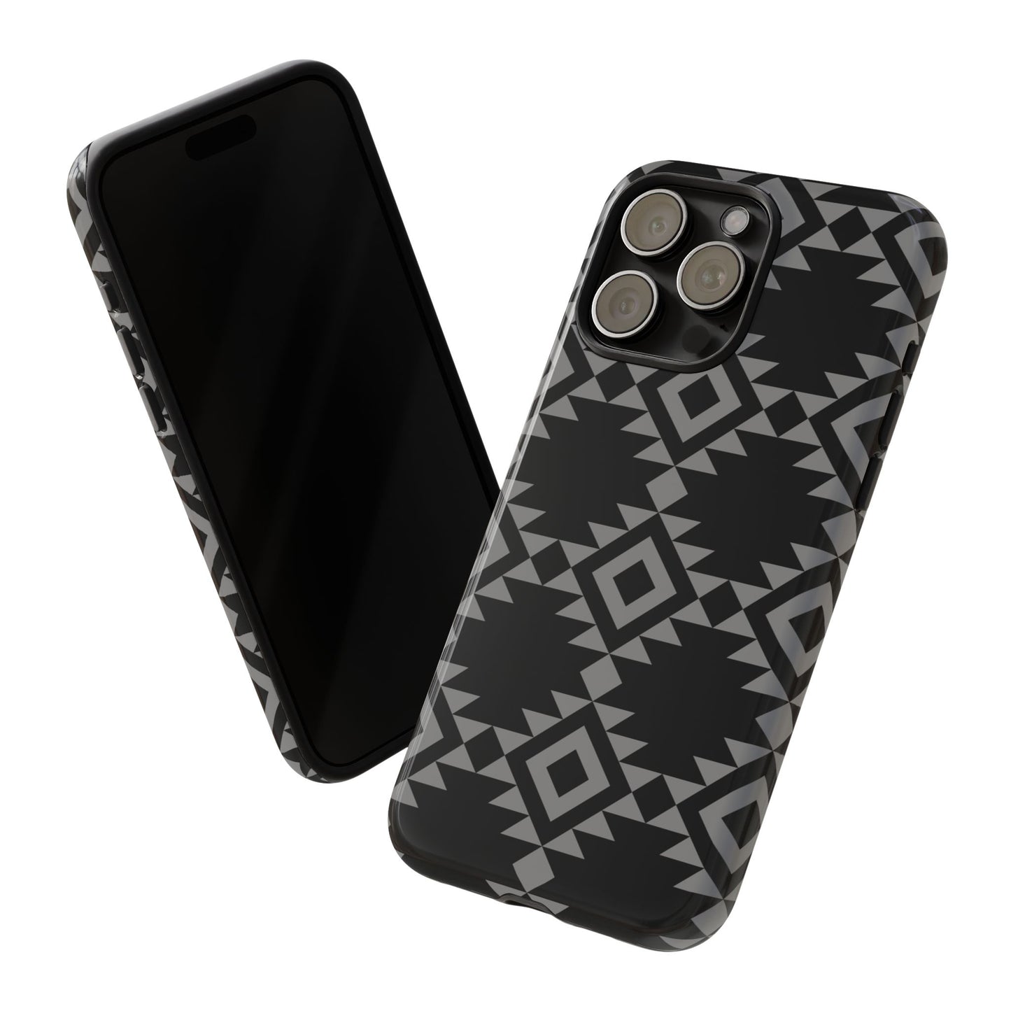 iPHONE Tribal Pattern Black and Grey Tough Phone Case | MADE FOR HIM AND HER