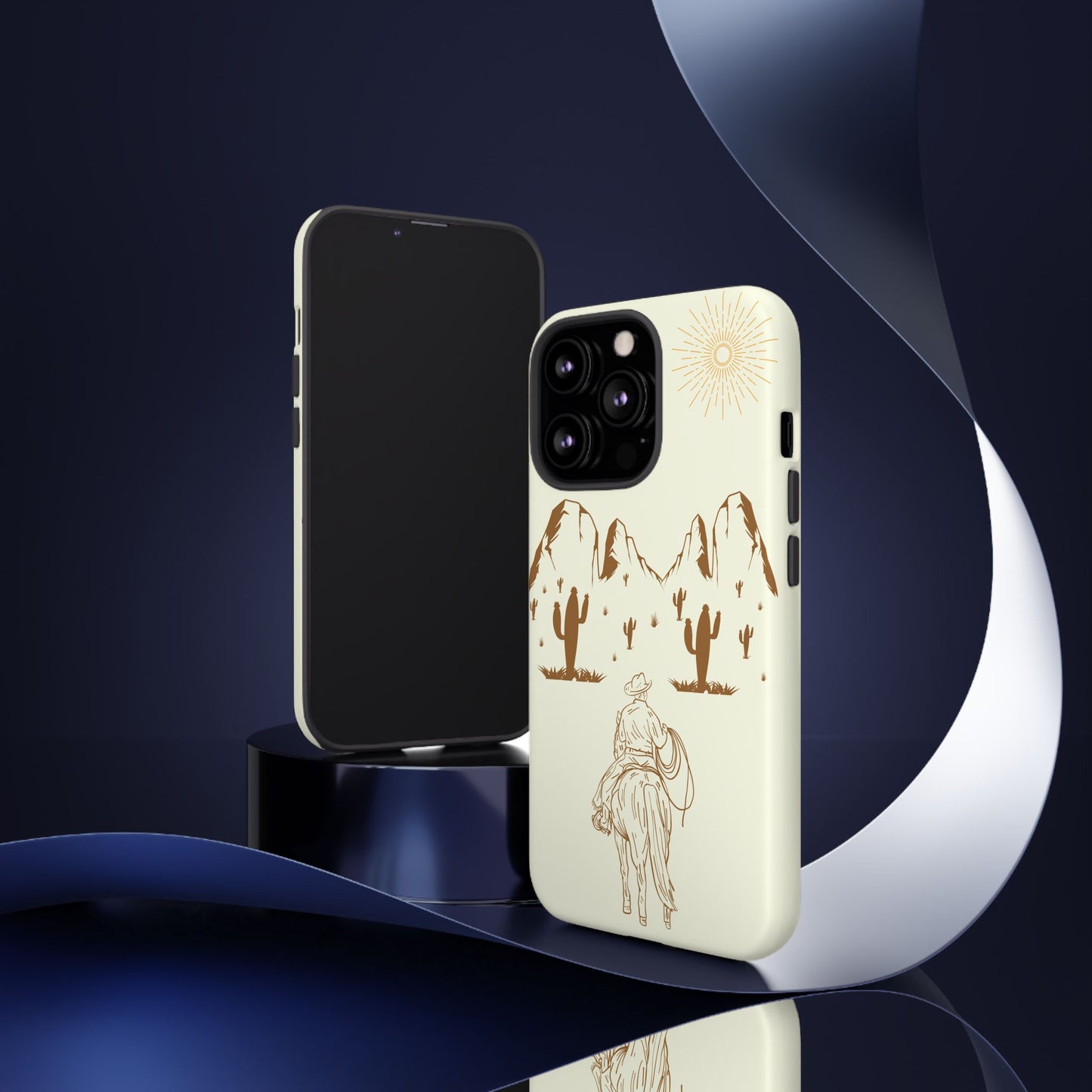 iPHONE Cowboy Riding into the Sunset Tough Phone Case