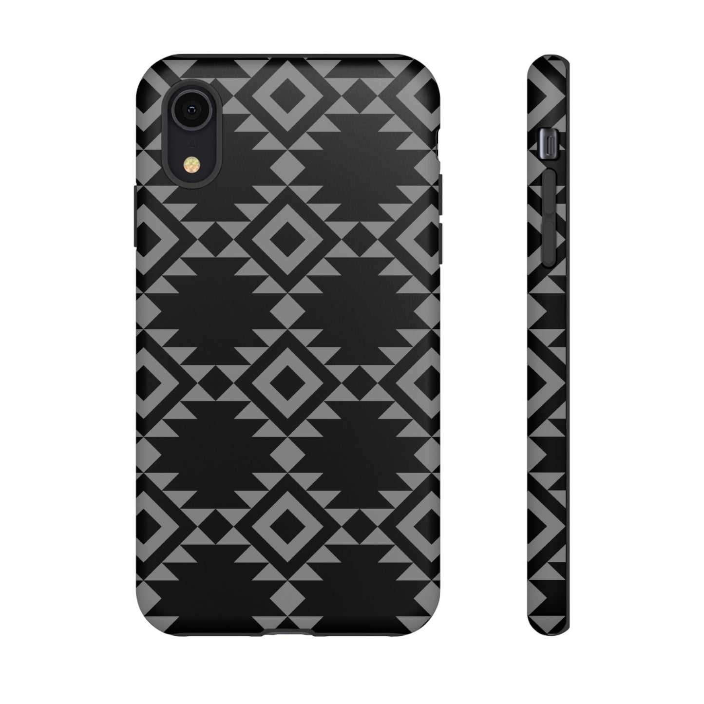 iPHONE Tribal Pattern Black and Grey Tough Phone Case | MADE FOR HIM AND HER