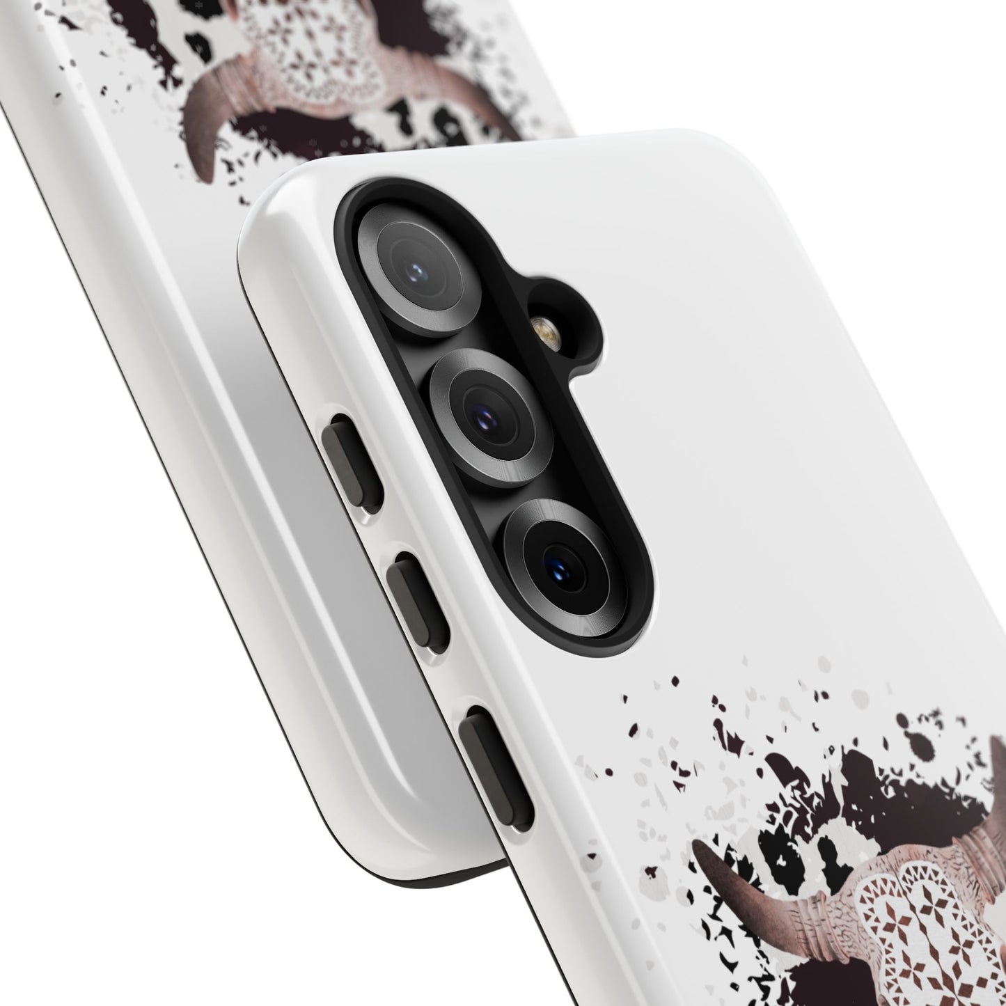 SAMSUNG Bull Skull with Cow Print Tough Phone Case l Gift for Him, Western Style