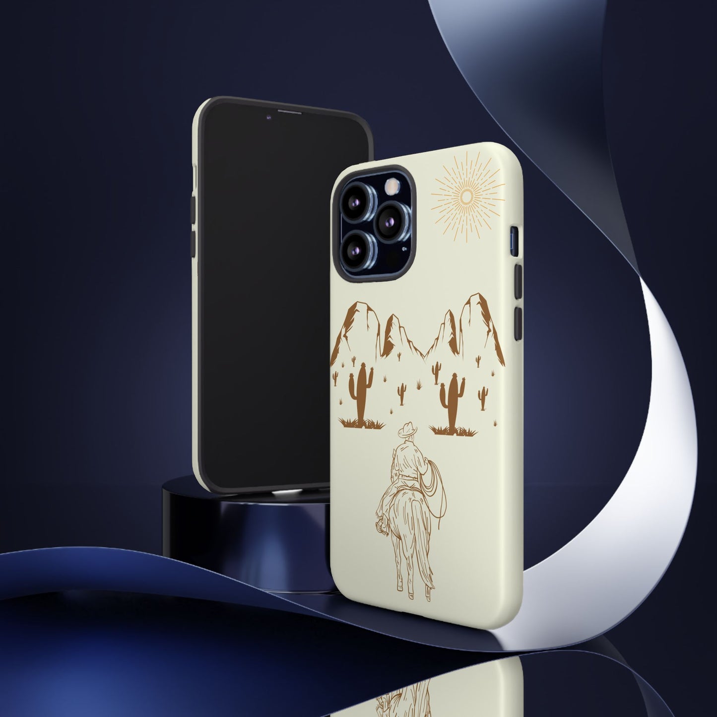 iPHONE Cowboy Riding into the Sunset Tough Phone Case