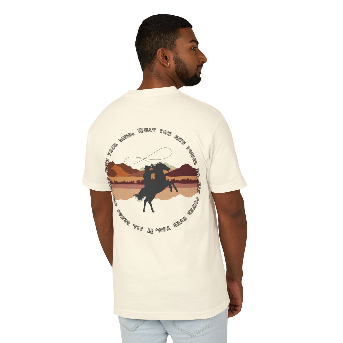 Bohemian Cowboy Graphic Tee - Unisex Heavyweight Cotton T-Shirt