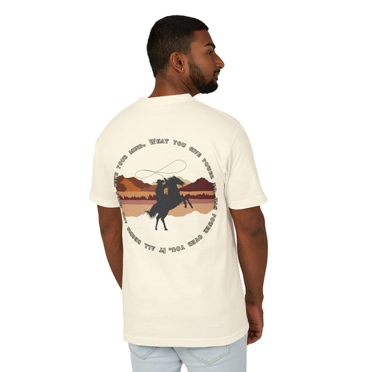 Bohemian Cowboy Graphic Tee - Unisex Heavyweight Cotton T-Shirt