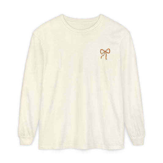 Fall Pumpkin Season Long Sleeve Tee - Unisex Garment-Dyed T-Shirt, Autumn Outfit, Harvest Celebration